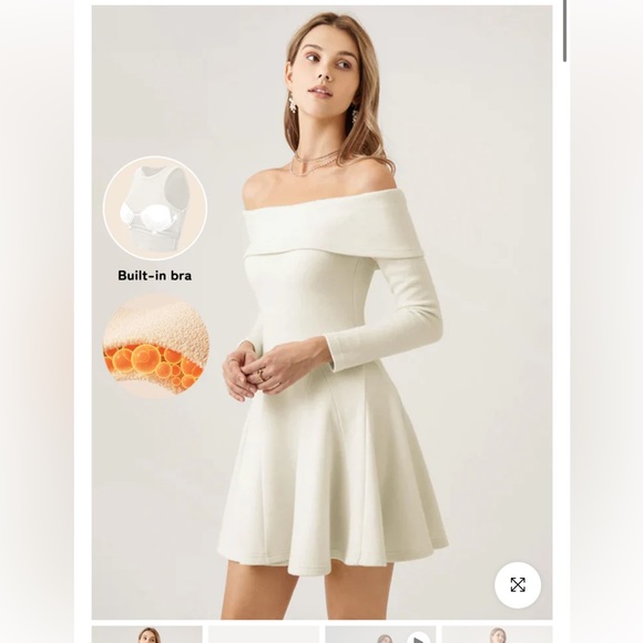 OGL Dresses & Skirts - OGL Cashsoft Long-Sleeve Off-The-Shoulder Brami Flounce Dress